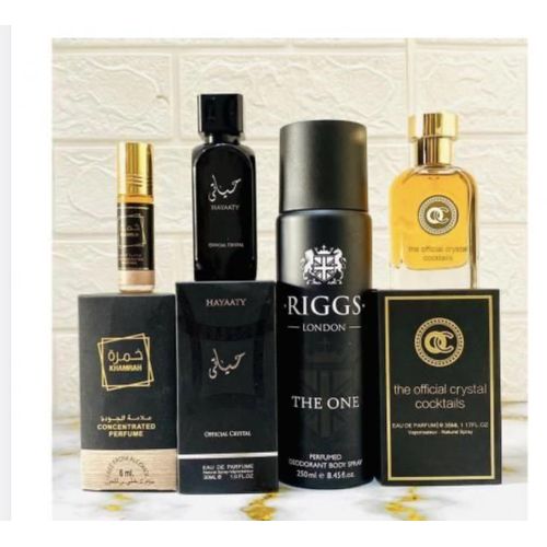 HAYAATY OFFICIAL CRYSTAL EAU DE PARFUM 30ML & BODY SPRAY & COCKTAIL