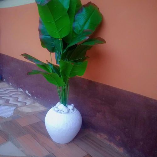 Banana Artificial plant with white pot & Stones