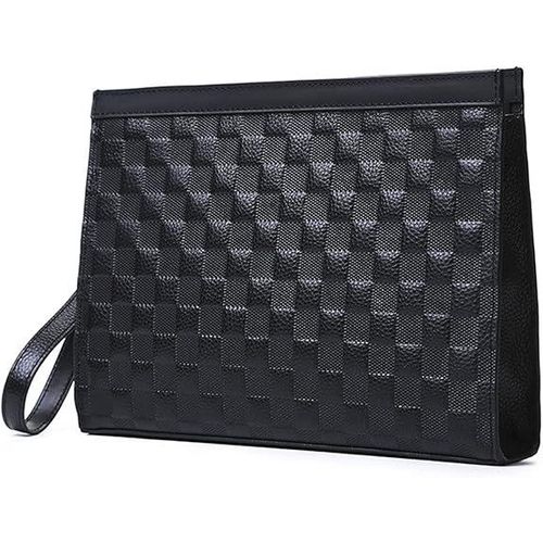 New Patterned Designed Men Wallet Clutch Purse Handbag - Genuine Leather Men's Large Capacity Wallet Purse Clutch Bag With Strap Handle