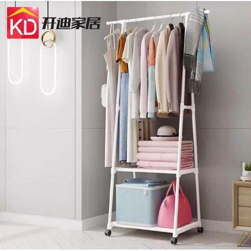 Triangle Clothes Storage Movable Metal Clothes Hanger Rack with Wheels