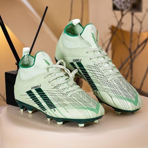 Men's Firm Ground High-Top Football Boots - Light Green & Dark Green