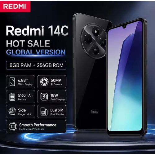 New Redmi 14C 5G 8GB+256GB 120Hz Display 50MP Camera 5160mAh Battery Dual SIM Type-C Charging
