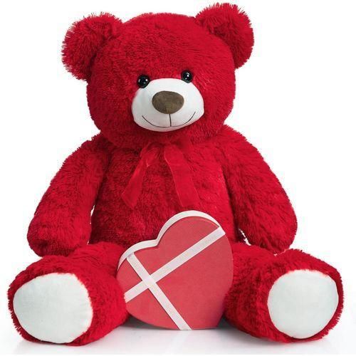 Home Teddy Bear Stuffed Animal Large Teddy Bear Cuddly Plush Toy For Girlfriend Kids Inches Red