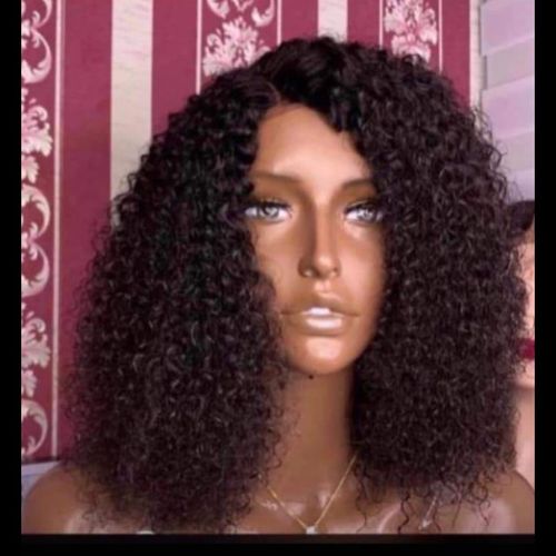 Kinky Curly Hair Wig With Closure Natural Colour
