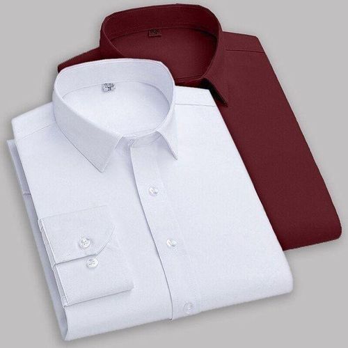 2 in 1 Men's Plain Long Sleeve Shirts For Men
