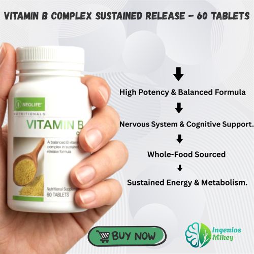 Vitamin B Complex Sustained Release 60 Tablets – Energy Booster, Metabolism Support & Daily Vitality Supplement