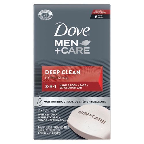 MenCare Body and Face Bar soap More Moisturizing Than Bar Soap Deep Clean Effectively Washes Away Bacteria Nourishes Your Skin 375 Ounce Pack of 6