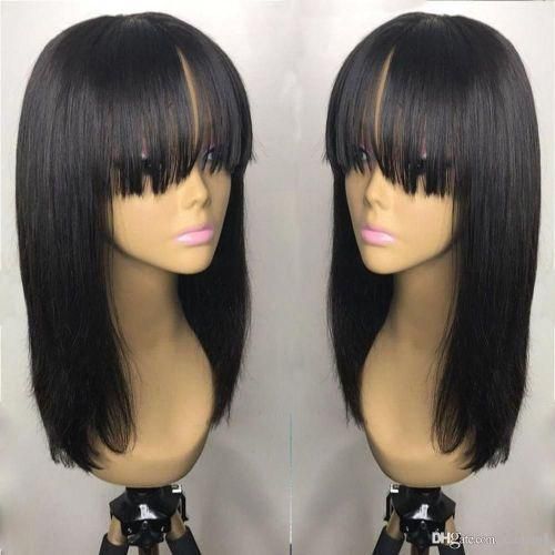 18inches Peruvian Full Fringe Glueless Hair Wig