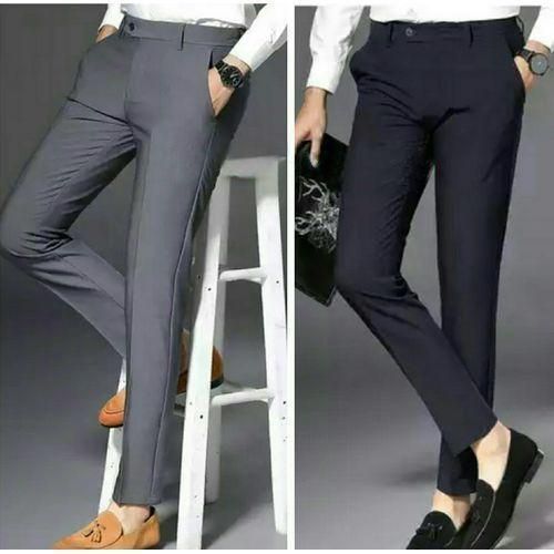 Black Men 2 In 1 Men SUIT Plain Trousers