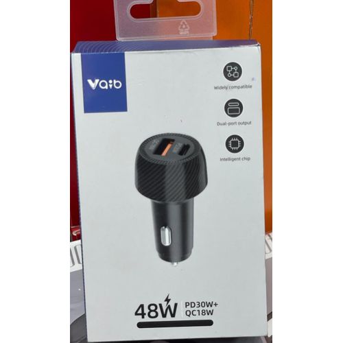 48W Super Fast Dual Port USB A and USB C Car Charger