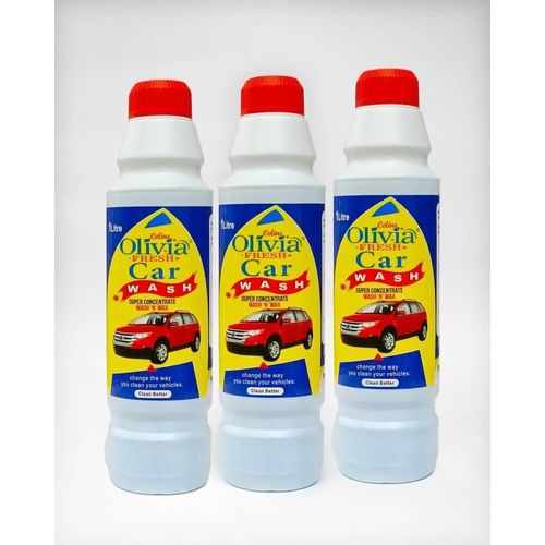 Fresh Car Wash 1L x3pcs - Super Concentrated Wash 'N' Wax Car Cleaning Liquid for Cars, SUVs & Motorcycles with High Gloss Finish