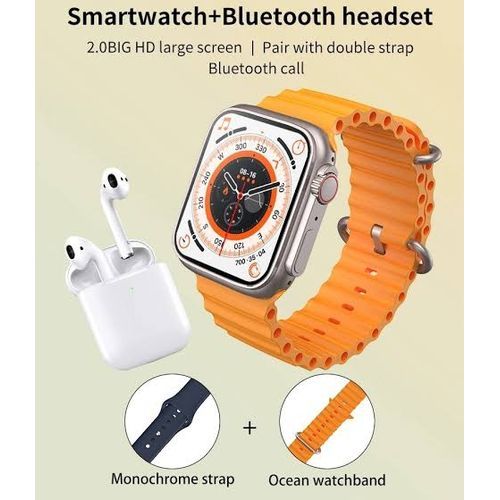 Watch 8 Ultra SMART WATCH WITH PRO 2 EARBUDS FOR IPHONE ANDROID