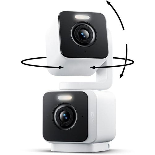 Duo Cam Pan Indoor/Outdoor IP65 2K 360° Pan/Tilt Smart Home Security Camera, White