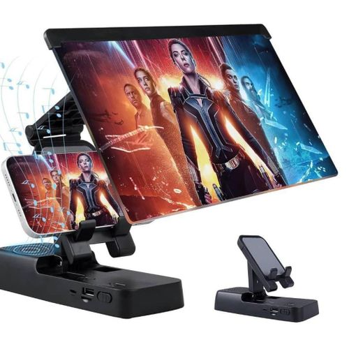 12 Inch Phone Screen Magnifier 3D HD Movie Amplifier Portable Smartphone Projector with Foldable Stand Blue-Ray Radiation Protection Tech Holder Compatible with iPhone Samsung Android