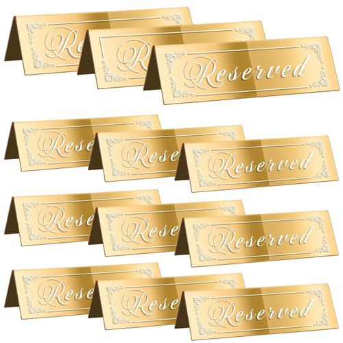 12PCS Reserved Table Signs Gold Reserved Signs For Wedding