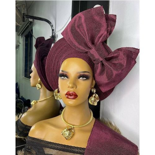 Autogele, Pre Tied Gele (Ready To Wear Gele) Round - One Inch