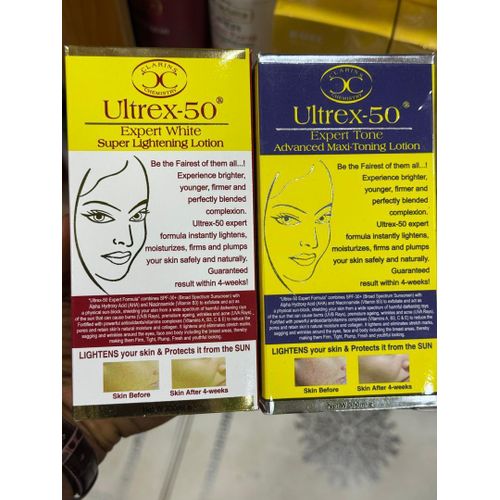 ultrex-50 expert white super lightening & ultrex-50 expert tone advanced maxi toning lotion