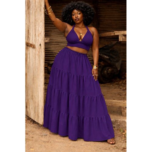 Summer Purple maxi long skirt