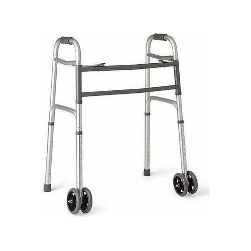 Drive Medical Solid Adjustable And Foldable Zimmer Frame With Strong Double Wheels