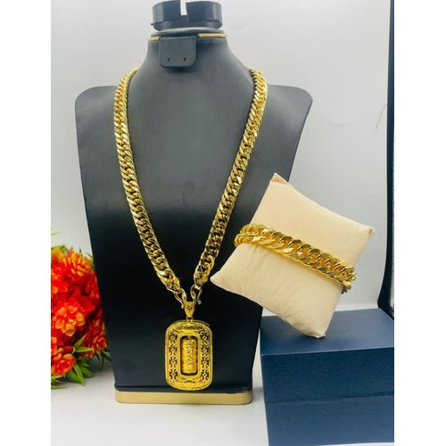 Extra Sophisticated Non Fading Men's 3in1 Gold Necklace/Hand Chain For Big Boys