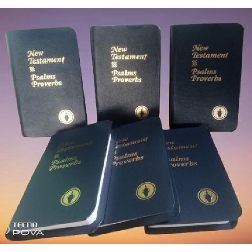 Pocket New Testament Bible With Psalms & Proverbs Blue color -PACK OF 6