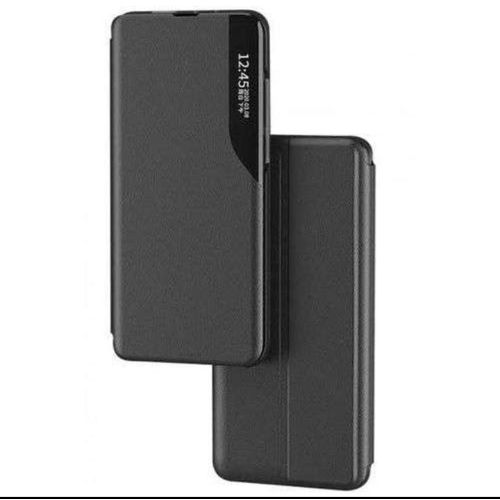 9C Sleek Classic Style Smart View Flip Black Leather Phone Case