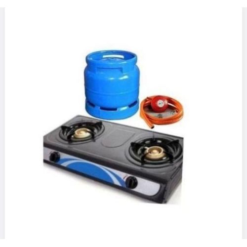 6kg Gas Cylinder, Stainless Table top Cooker, Regulator, Hose and Clips