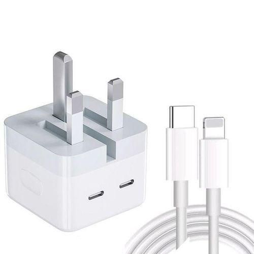 Type Z Dual Type C Lighting Super Fast Original Charger For Iphone 14 Pro Max/14 Plus/14/13 Pro Max/13 Pro/13/13 Mini/12 Pro Max/12 Pro/12/12 Mini/11 Pro Max/11 Pro/11 And Ipads 50w charger