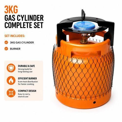 3kg Gas Complete Cylinder and Burner and Sitter