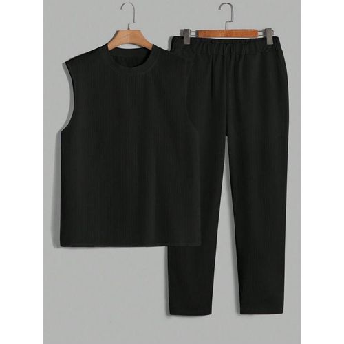 Armless polo and drawstring waist trouser