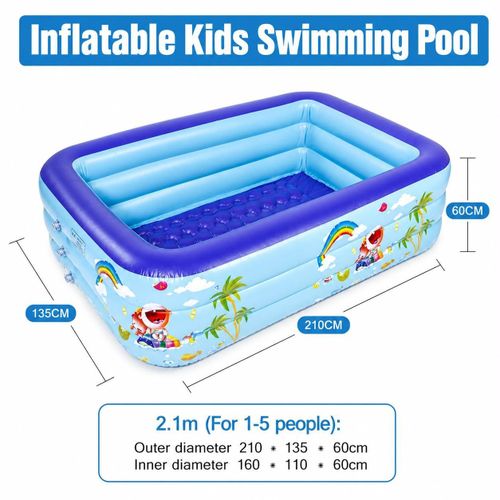 Extra Large Inflatable Family Pool – Thickened Rectangular Outdoor Swimming Pool for Kids & Adults