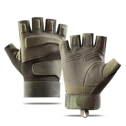 Gym Gloves Weight Lifting half finger High Quality glove EVA Pad Breathable Hook Pull Ring green
