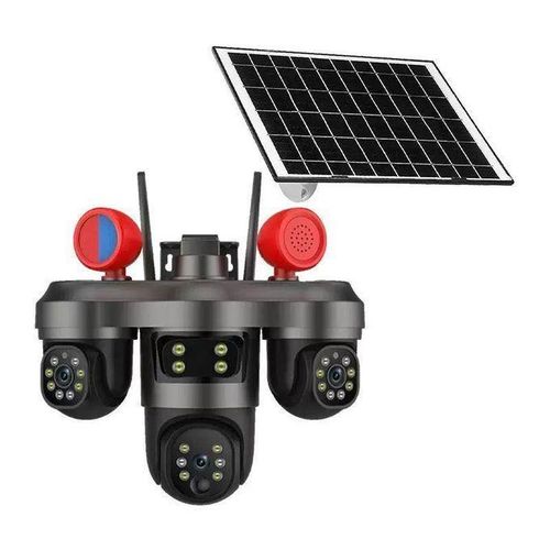Share this product 3-Lens 4G Solar powered outdoor security cctv camera