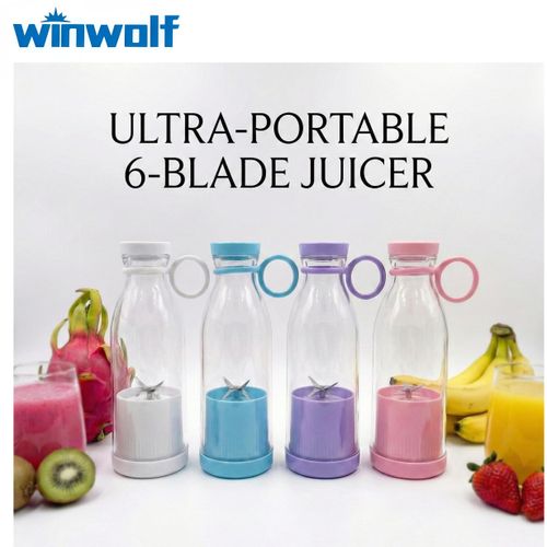 6-Blade Portable Blender 420ml - High Speed Electric Juicer Cup USB Rechargeable - Personal Smoothie Maker