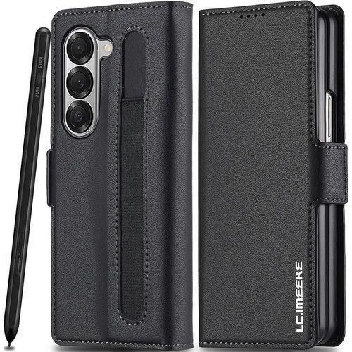 Samsung Galaxy Z Fold 6 leather flip case with pen holder