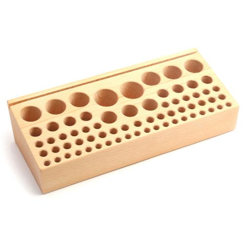 68 Hole Manual DIY Beech Wood Tool Table Storage Rack Print