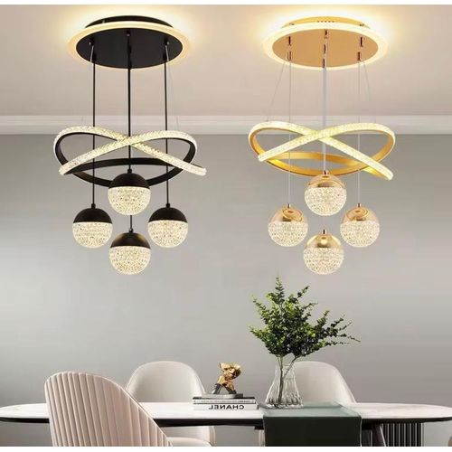 Modern ball LED chandelier for dinning living room adjustable height finish design pendant light