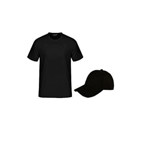Unisex 2 In 1 Polo T-Shirt And Face-Cap-black