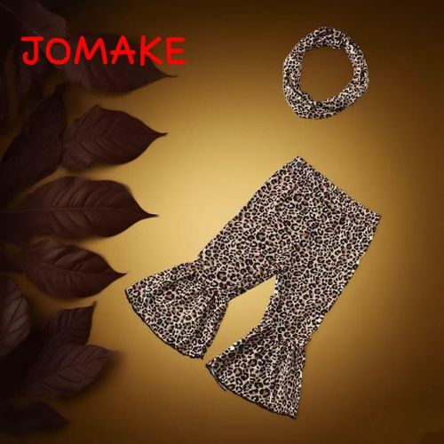 6M-6-year-old girl's fishtail trousers, leopard print, cropped trousers