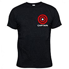 Captain Pocket Badge Print TShirt - Black