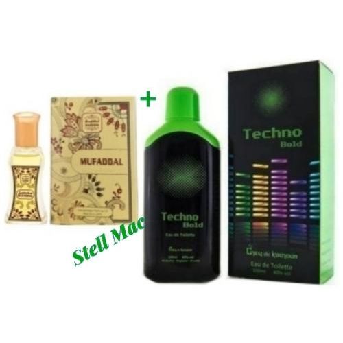 Techno Bold 100ml Perfume + Mufaddul 24ml Oil Perfume - 2 items