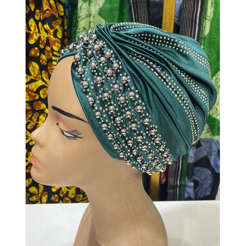 BEADED TURBAN GREEN