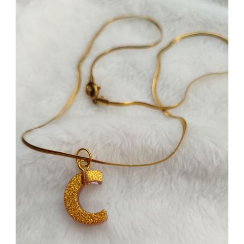 Mini Letter C Pendant With Necklace