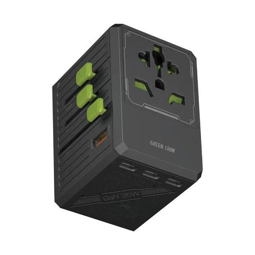GaN Adapter 35W 6 in 1, 2 in 2 Cable - Black