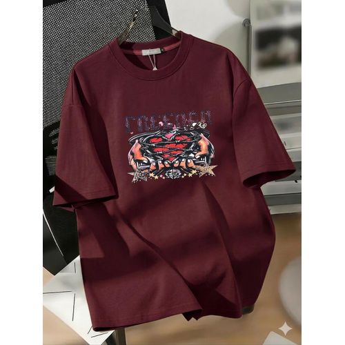 Men’s Graphic Print T-Shirt – Freedom Casual Slim Fit Cotton Fashion Tee