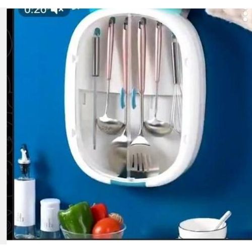 Cutlery set organizer with glass cover