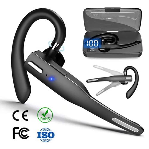 HD Stereo Driving Business Wireless Earpiece with Rotatable Ear Hook & Noise Cancelling Mic