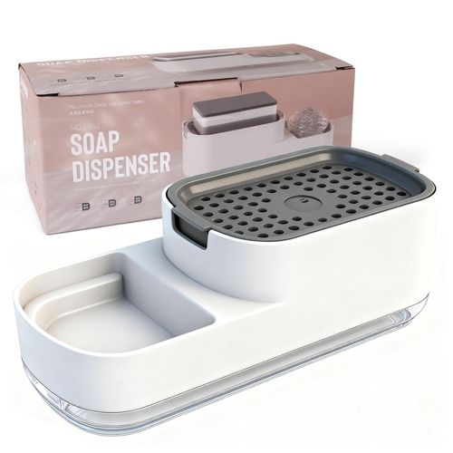 2-in-1 Kitchen Dishwashing Liquid Pump with Sponge Holder