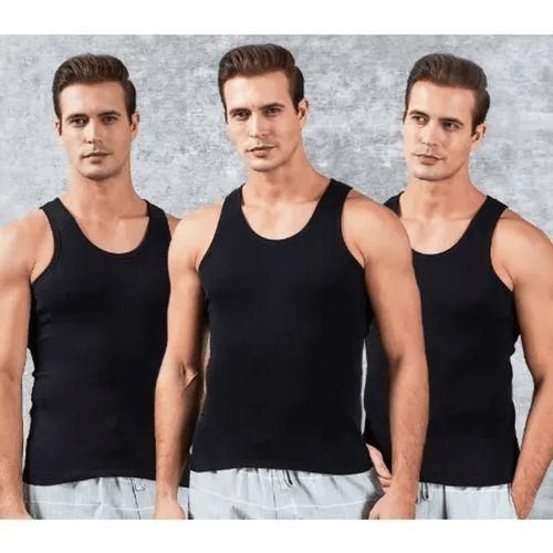 3in1 Black Singlets For Men