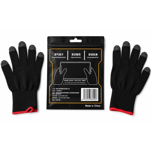 Touch Screen Gaming Gloves – E-Sports Mobile Gaming & Snooker Gloves – Black with Red Wrist
